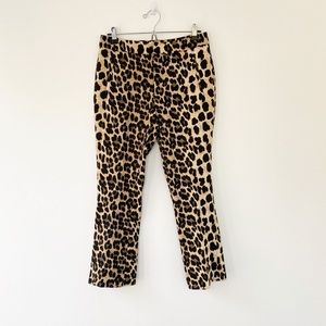 Zara Basic Leopard Print Ankle Pants Size Small